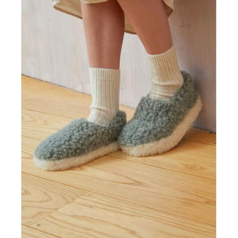 Yoko Wool Full Kids Slippers Green - Studio Play