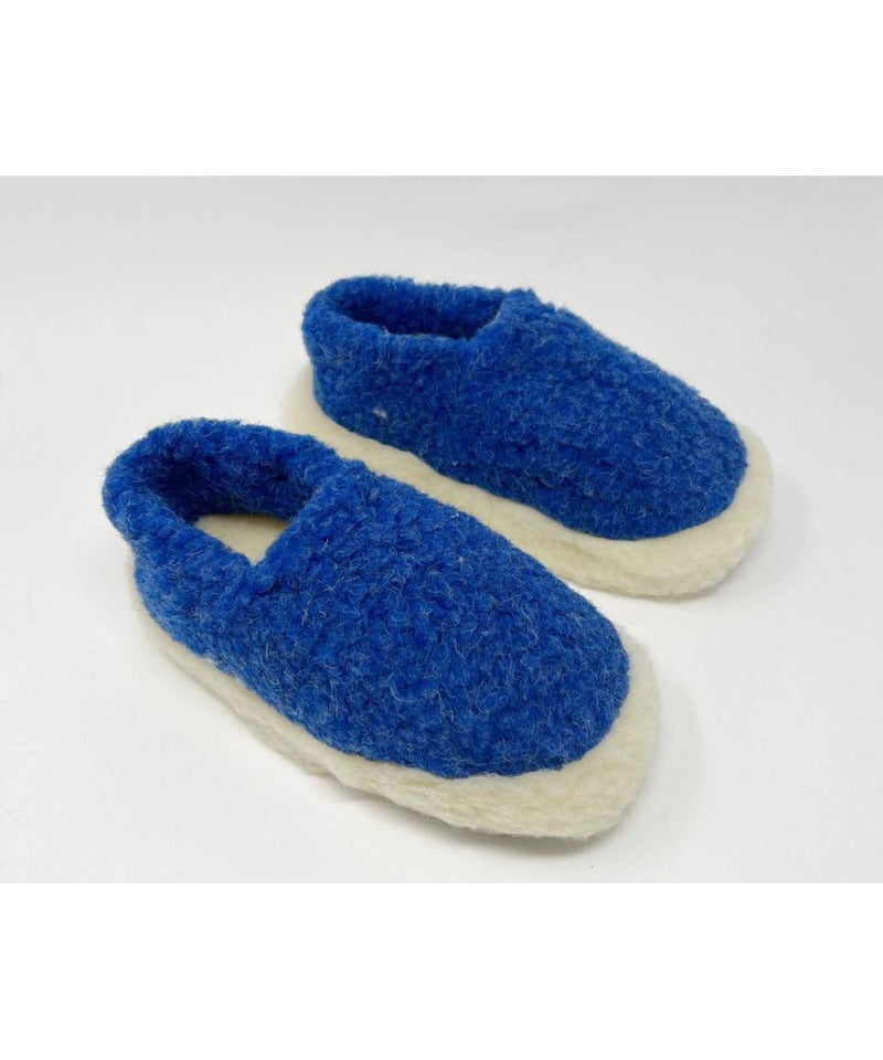 Yoko Wool Full Slippers Deep Blue
