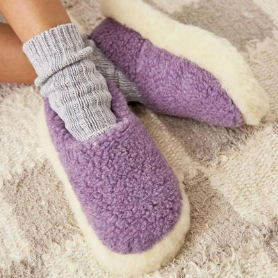 Yoko Wool Full Slippers Lilac