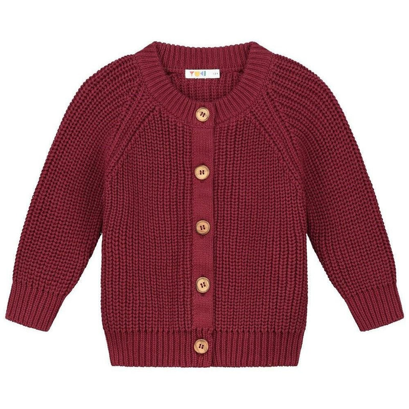 Yuki Baby Raglan Cardigan Plum - Studio Play