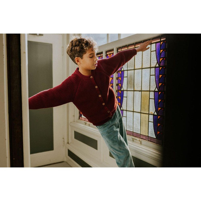 Yuki Baby Raglan Cardigan Plum - Studio Play
