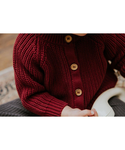 Yuki Baby Raglan Cardigan Plum