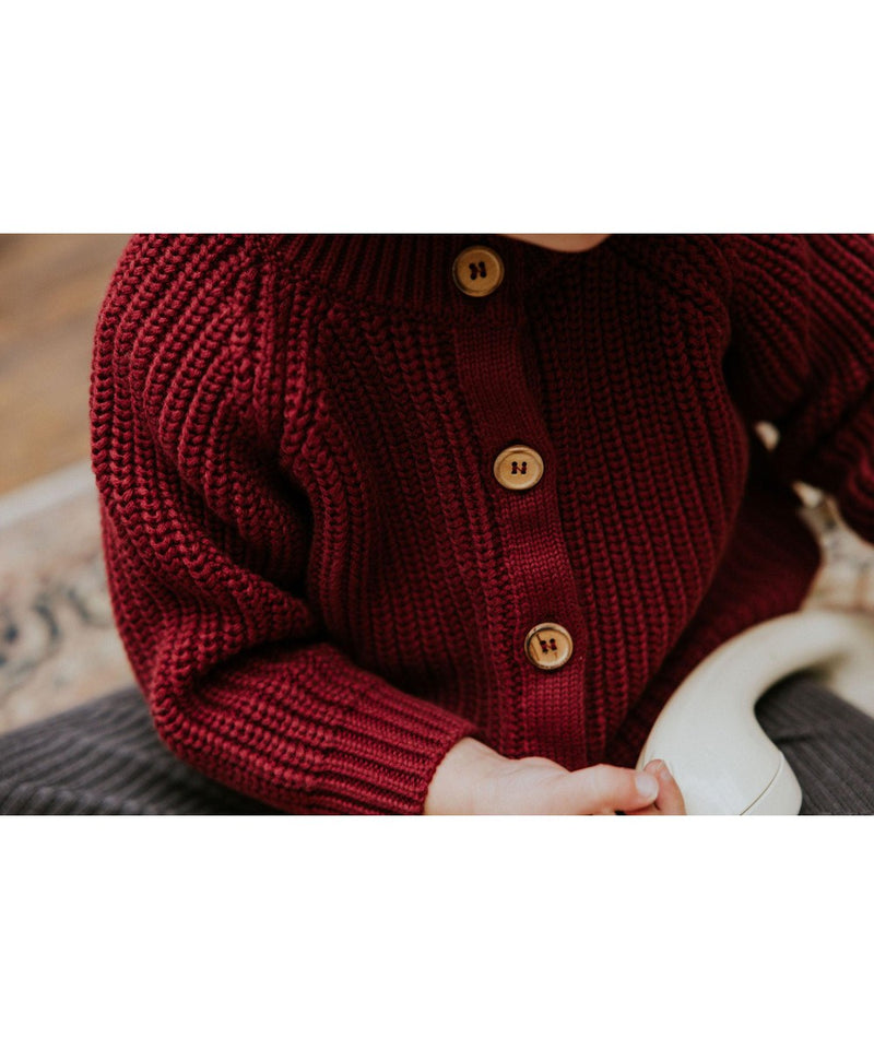 Yuki Baby Raglan Cardigan Plum
