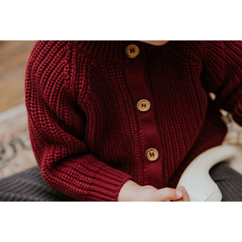 Yuki Baby Raglan Cardigan Plum - Studio Play