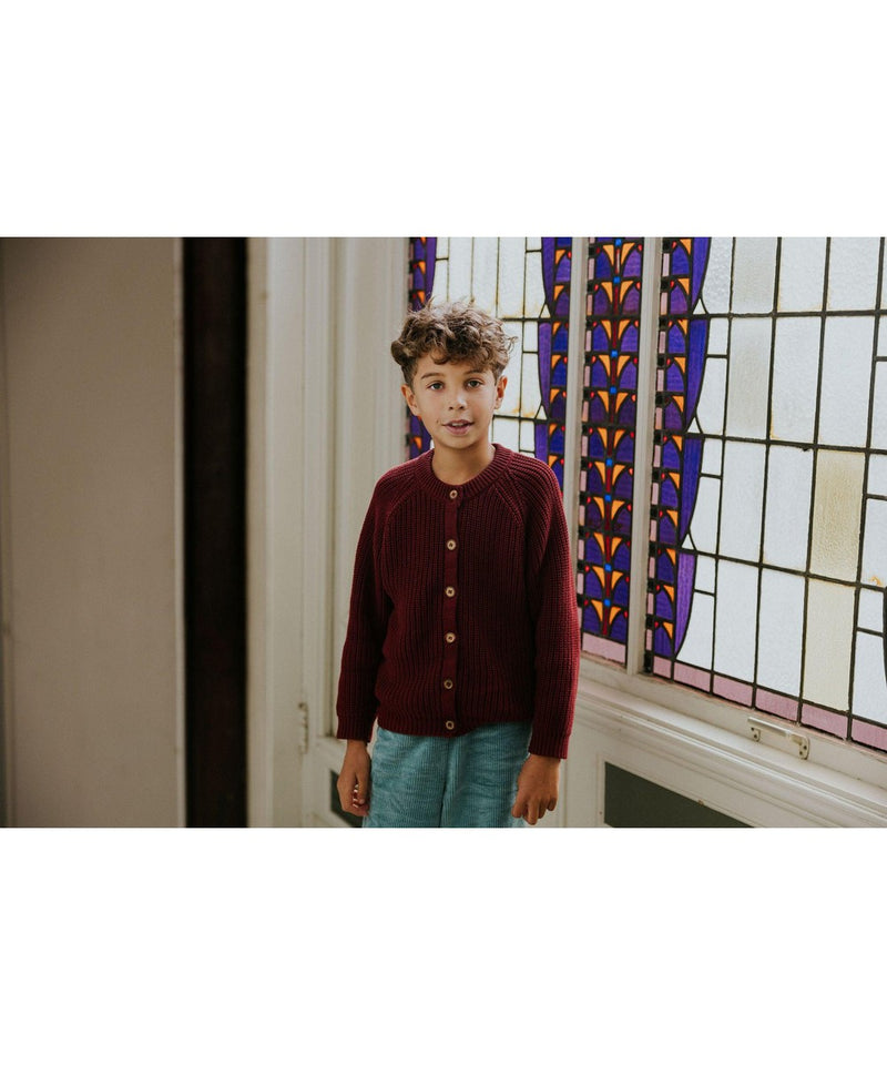 Yuki Baby Raglan Cardigan Plum