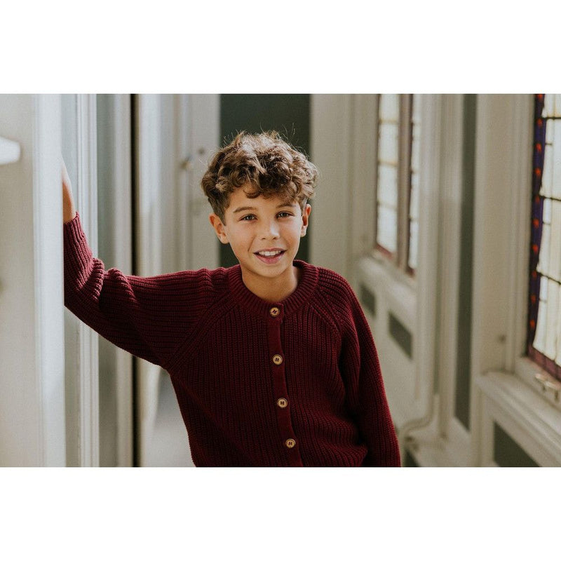 Yuki Baby Raglan Cardigan Plum - Studio Play
