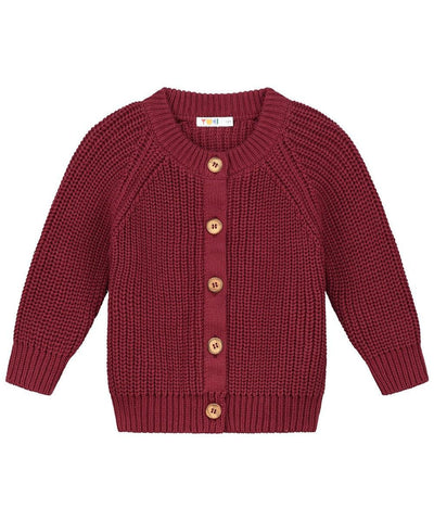 Yuki Baby Raglan Cardigan Plum