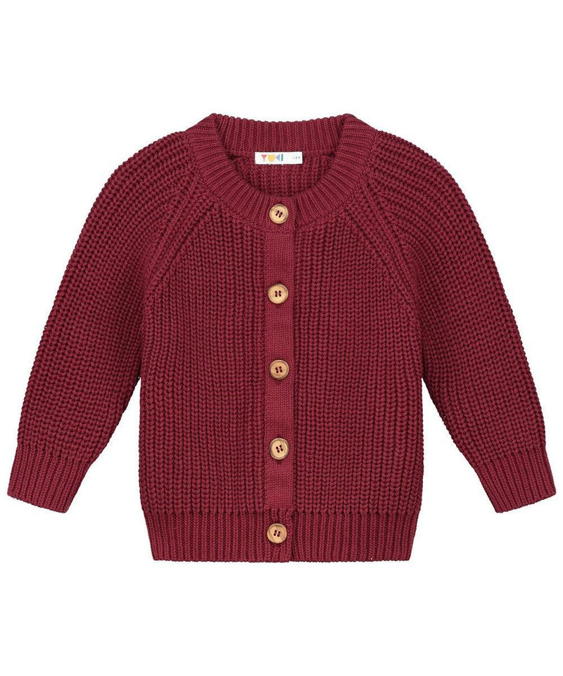 Yuki Baby Raglan Cardigan Plum