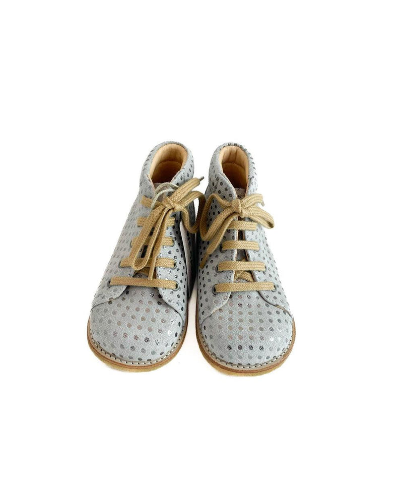 Angulus Starter Shoe With Laces Grey Silver Dot