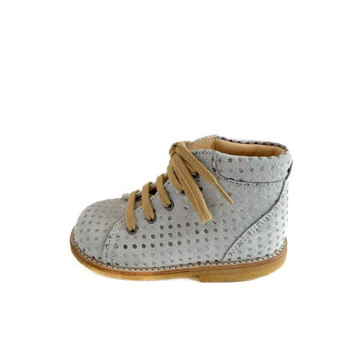Angulus Starter Shoe With Laces Grey Silver Dot - Studio Play