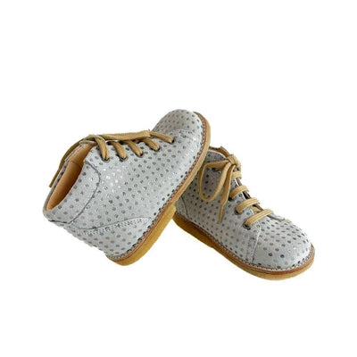 Angulus Starter Shoe With Laces Grey Silver Dot - Studio Play