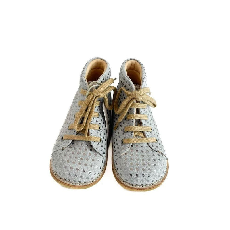 Angulus Starter Shoe With Laces Grey Silver Dot - Studio Play
