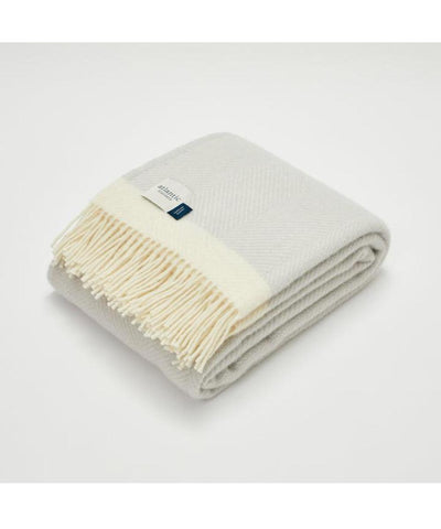 Atlantic Blankets Gull Grey Herringbone Wool Blanket