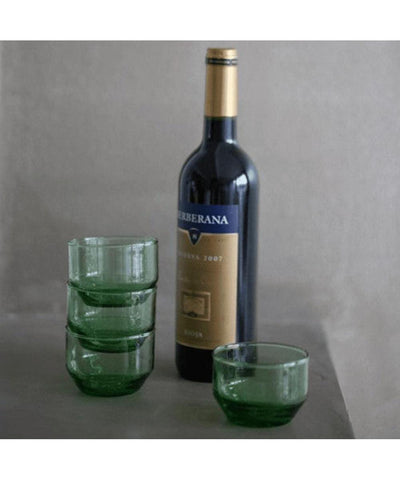 Bottle Green Wineglass Flat
