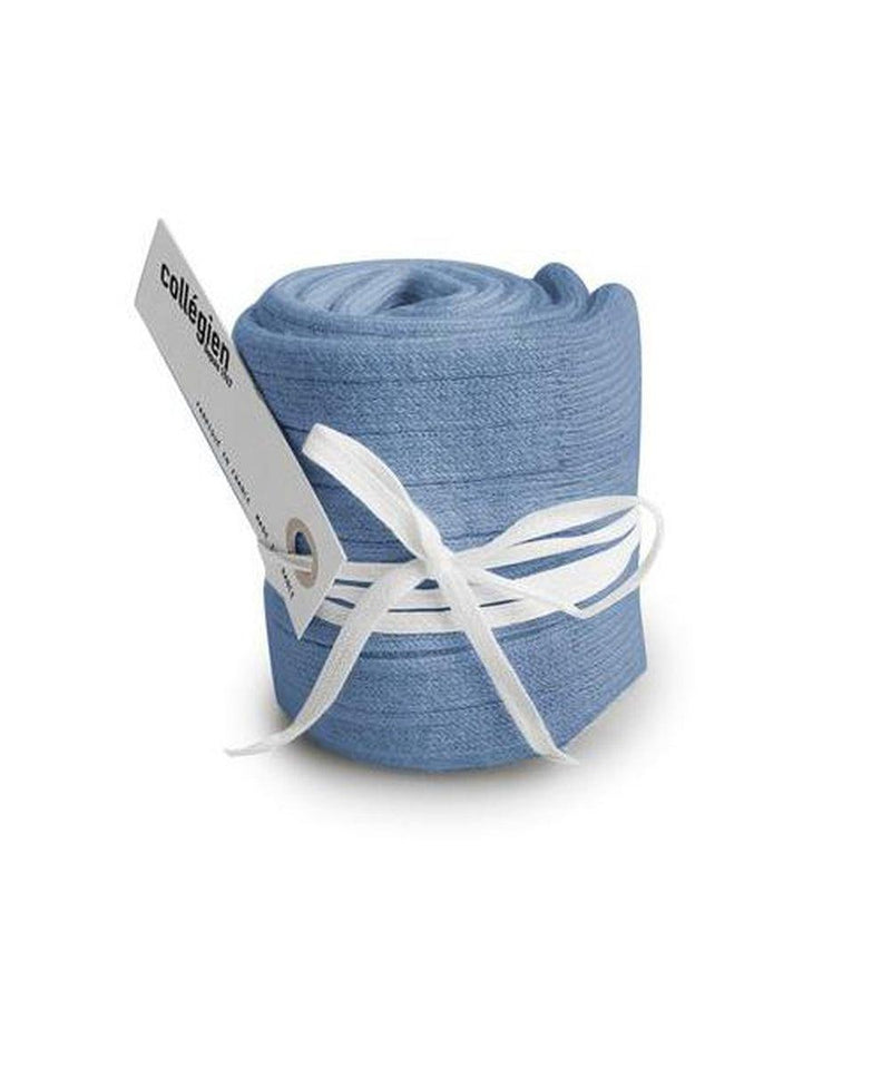 Collégien La Haute Ribbed Knee-High Socks Bleu Azur