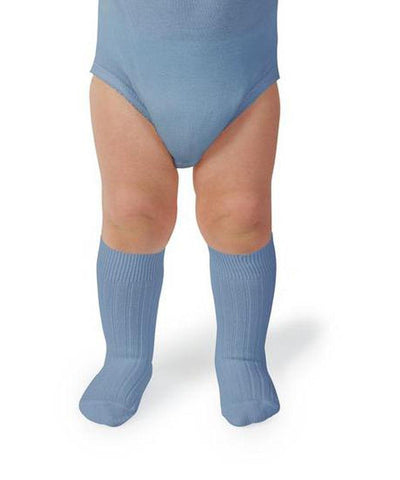 Collégien La Haute Ribbed Knee-High Socks Bleu Azur