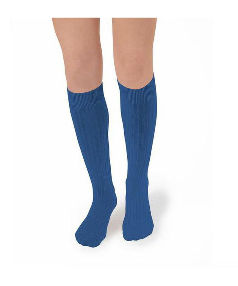 Collégien La Haute Ribbed Knee-High Socks Bleu Saphir