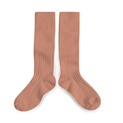 Collégien La Haute Ribbed Knee - High Socks Bois De Rose - Studio Play