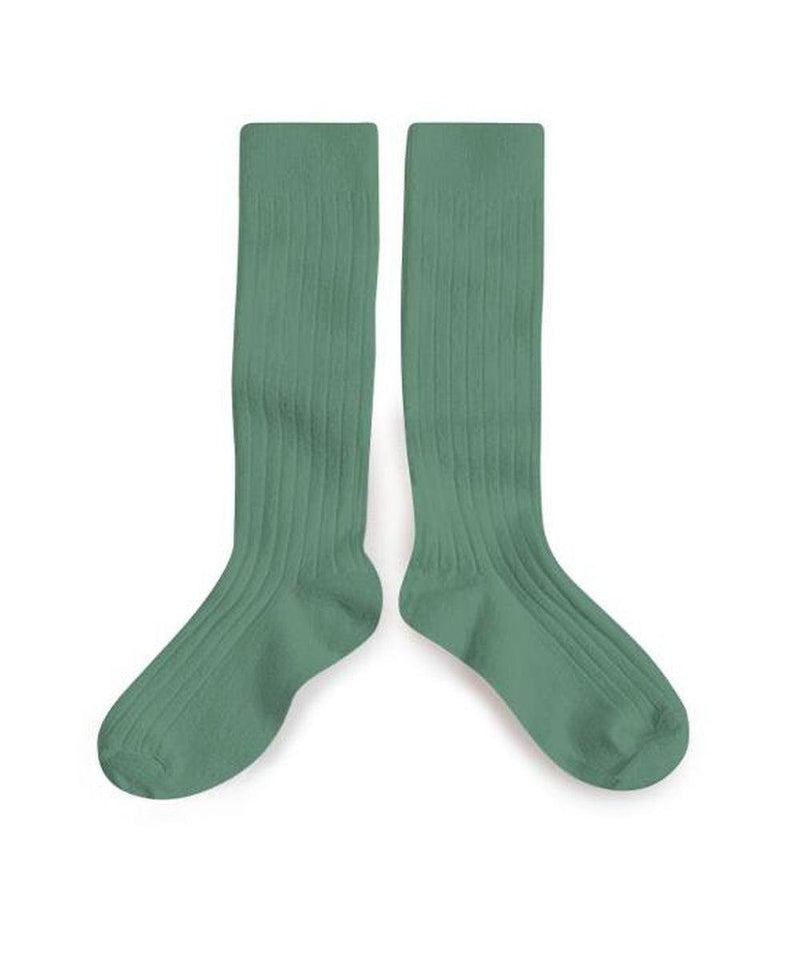 Collégien La Haute Ribbed Knee-High Socks Céladon