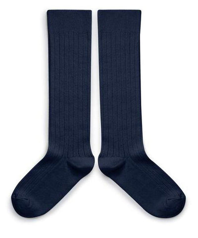 Collégien La Haute Ribbed Knee-High Socks Nuit Etoile