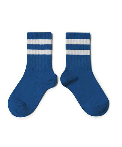Collégien Nico Ribbed Crew Socks Bleu Saphir
