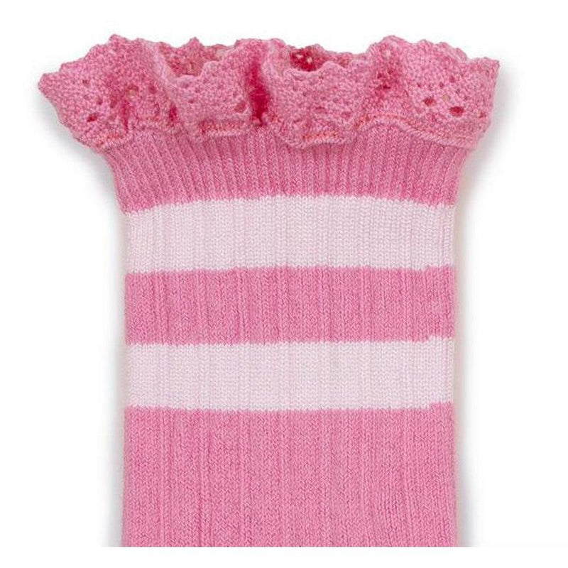 Collégien Nicole Ribbed Crew Socks Rose Bonbon - Studio Play