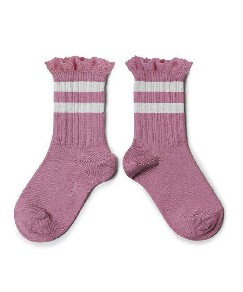 Collégien Nicole Ribbed Crew Socks Rose Bonbon