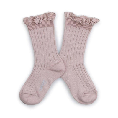 Collégien Victorine Glitter Ribbed Crew Socks - Studio Play