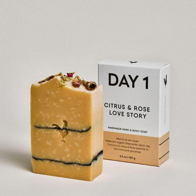 DAY 1 Citrus & Rose Love Story Hand & Body Soap Bar - Studio Play