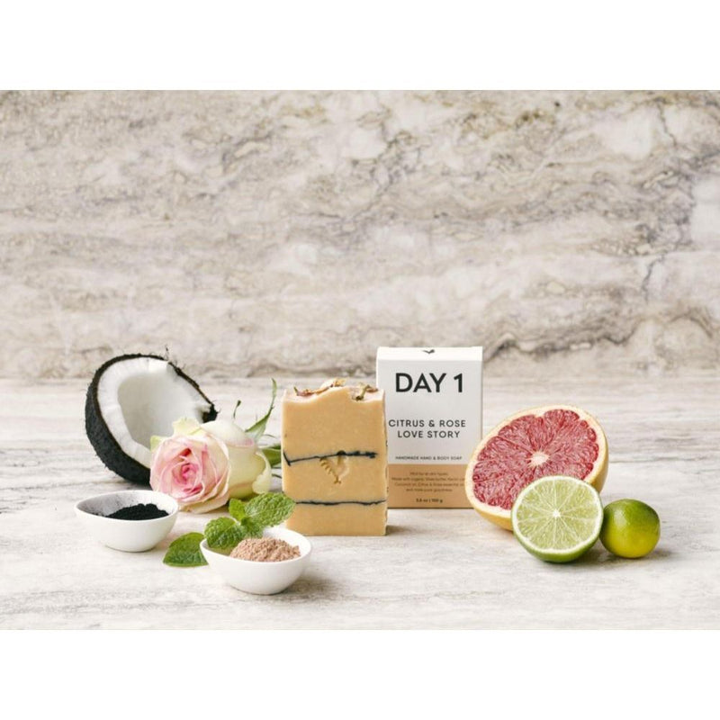 DAY 1 Citrus & Rose Love Story Hand & Body Soap Bar - Studio Play
