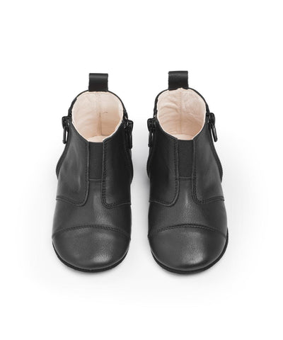 Dusq First Step Shoes Night Black Leather