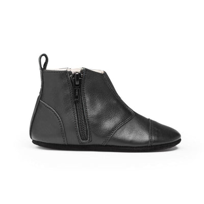 Dusq First Step Shoes Night Black Leather