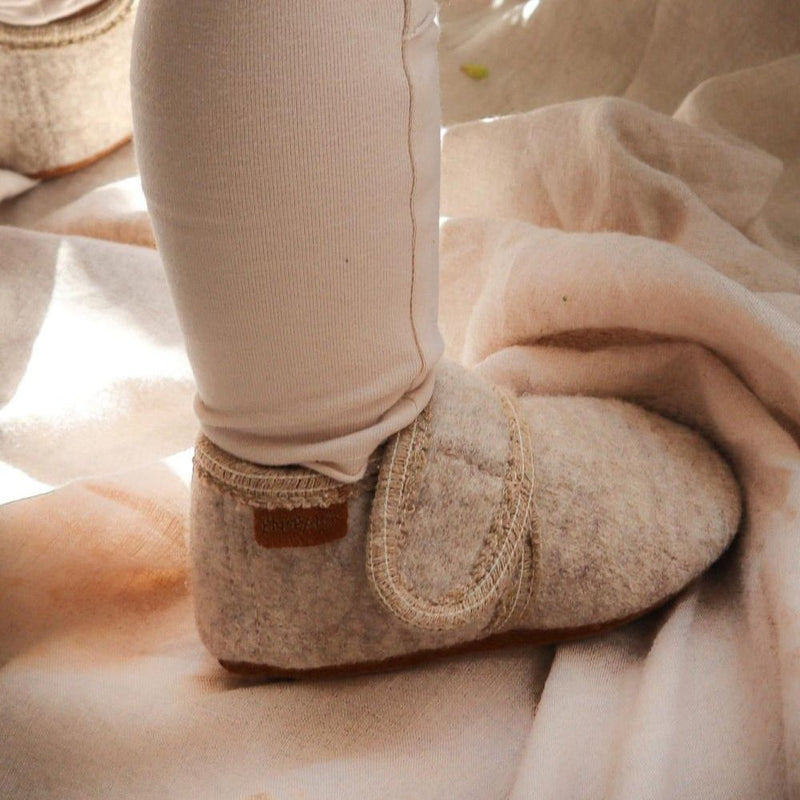 En Fant BABY Wool Sand Melange Slippers - Studio Play