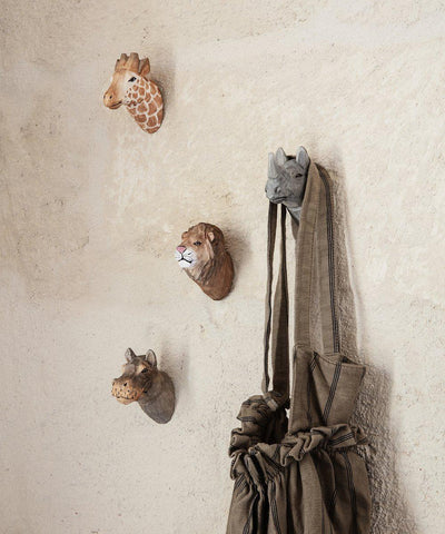 Ferm Living Animal Hand-Carved Hook Neushoorn