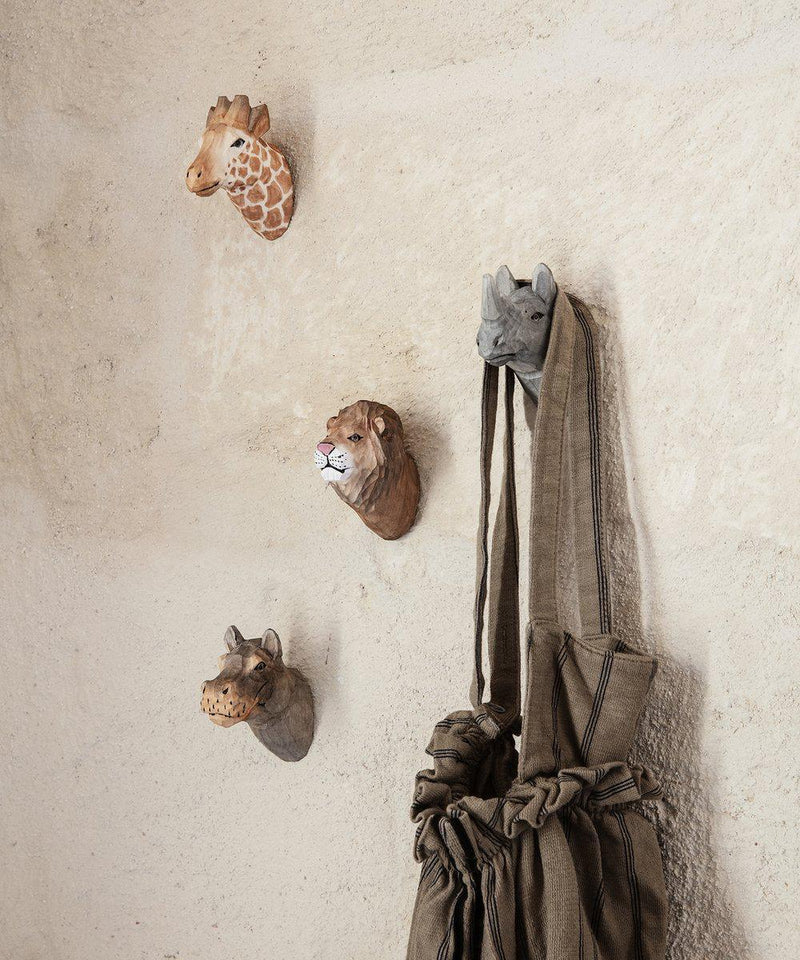 Ferm Living Animal Hand-Carved Hook Neushoorn