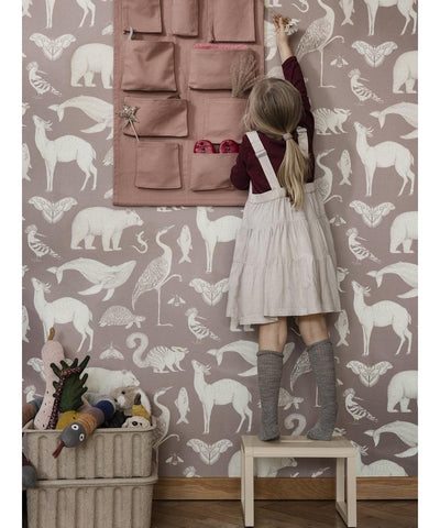 Ferm Living Behangpapier Animals Dusty Rose