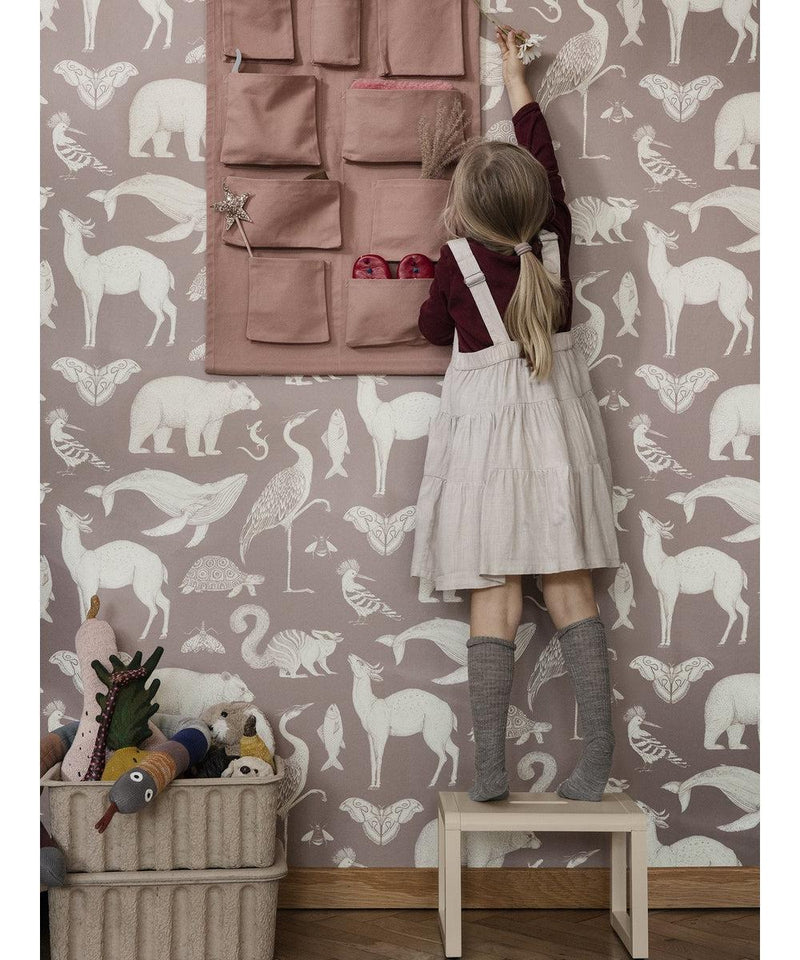 Ferm Living Behangpapier Animals Dusty Rose