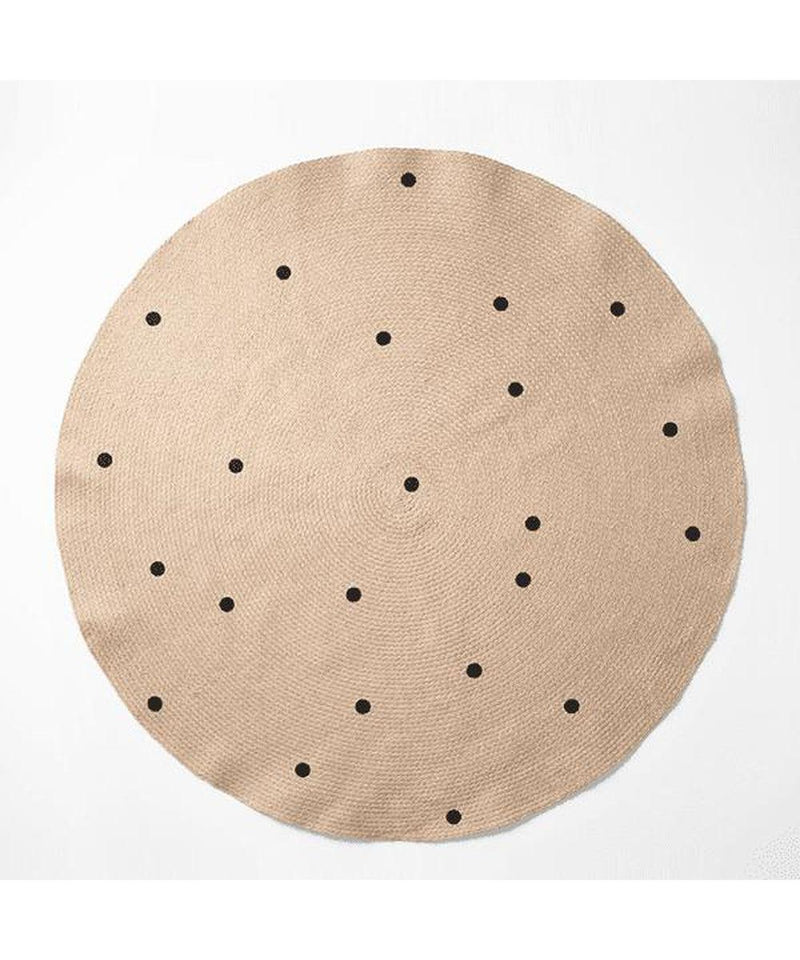 Ferm Living Rond Tapijt Zwarte Bolletjes