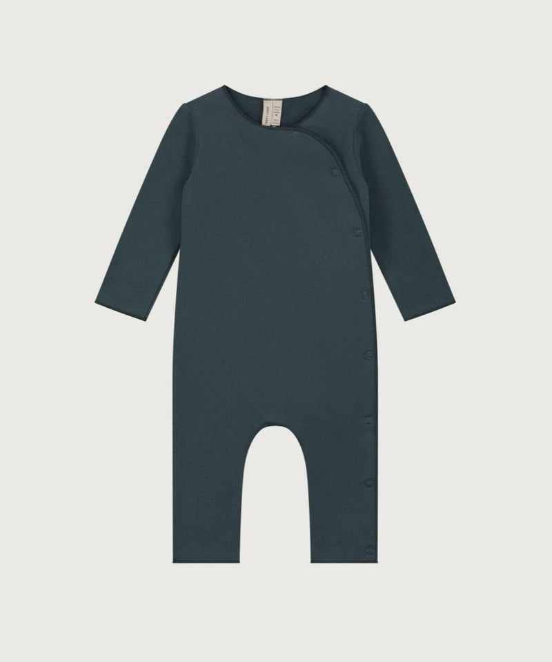 Gray Label Baby Suit with Snaps Blue Grey
