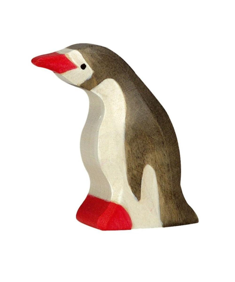 Holztiger Zeedieren Pinguin Klein Kop Naar Voor