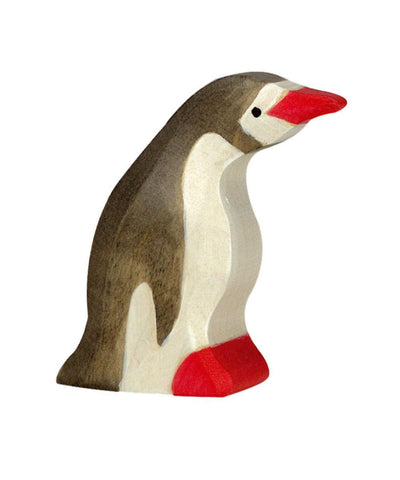 Holztiger Zeedieren Pinguin Klein Kop Naar Voor