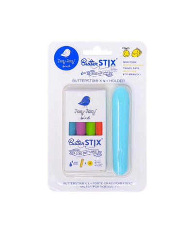 Jaq Jaq Bird Krijtjes Set van 4 Butterstix + Houder