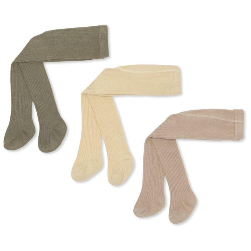 Konges Sløjd 3 - Pack Rib Stockings Laurel Oak - Studio Play