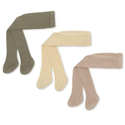 Konges Sløjd 3 - Pack Rib Stockings Laurel Oak - Studio Play