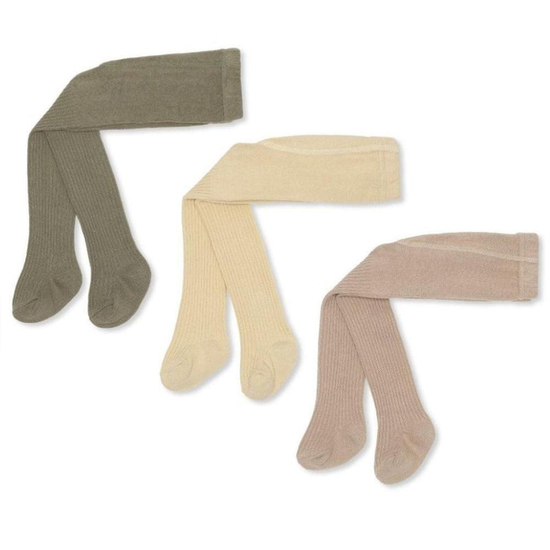 Konges Sløjd 3 - Pack Rib Stockings Laurel Oak - Studio Play
