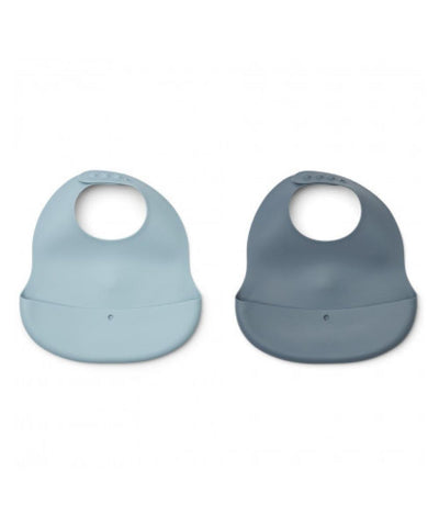 Liewood Ember Silicone Bib 2 Pack Sea Blue Mix