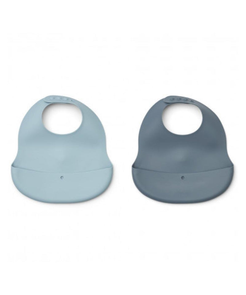 Liewood Ember Silicone Bib 2 Pack Sea Blue Mix