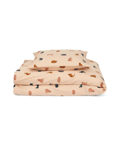 Liewood Ingeborg Bedlinnen Miauw/Apple Blossom Mix 100x140