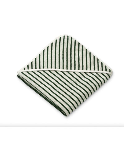 Liewood Louie Hooded Towel Green Stripes