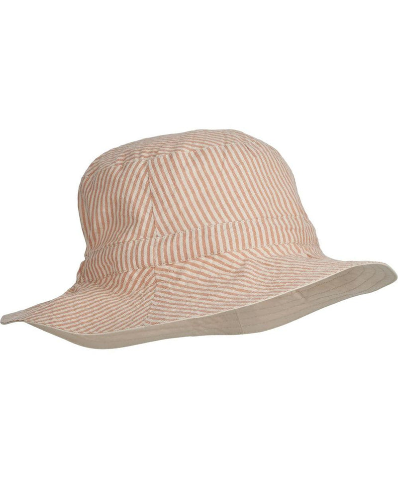 Liewood Sander Reversible Sun Hat Stripe Tuscany Rose/Sandy